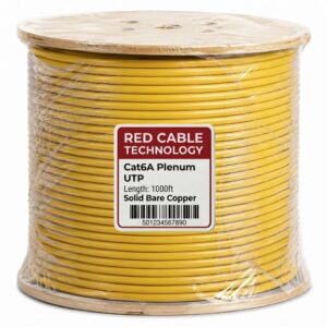 Cat6a CMP Plenum UTP Solid Pure Copper Cable - 750MHz Yellow