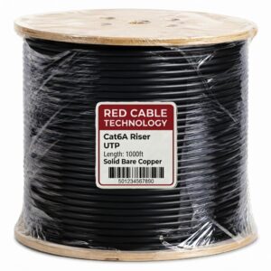 Cat6a CMR Riser UTP Solid Pure Copper Cable - 750MHz Black