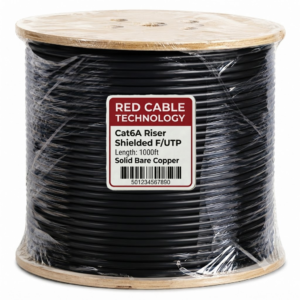 Cat6a Riser Shielded FUTP Solid Pure Copper Cable - 750MHz Black