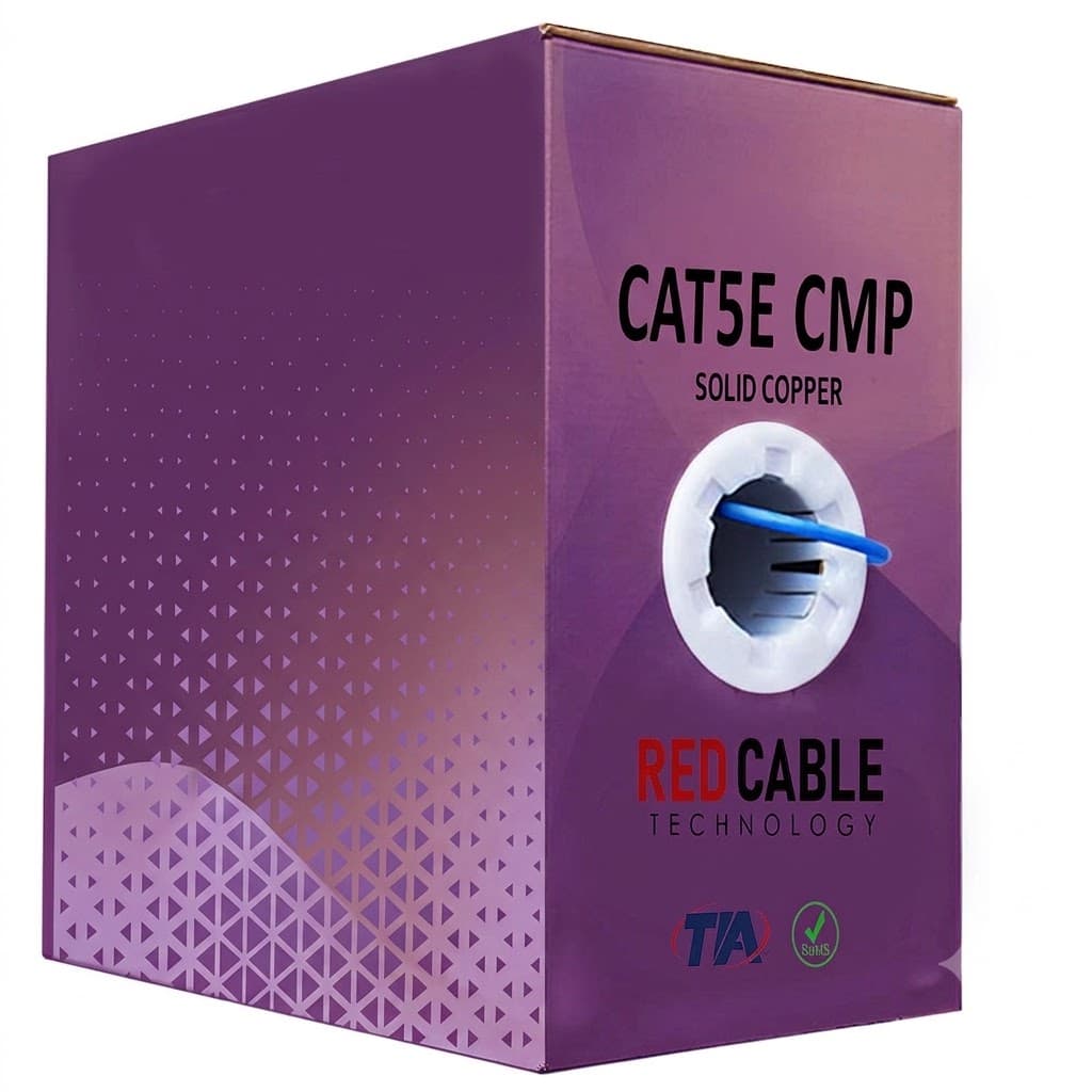 Cat5e CMP Plenum UTP Solid Bare Copper Cable 24AWG Blue