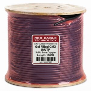 Cat6 Outdoor Direct Burial Gel Filled CMX UUTP Solid Bare Copper - 550MHz Black