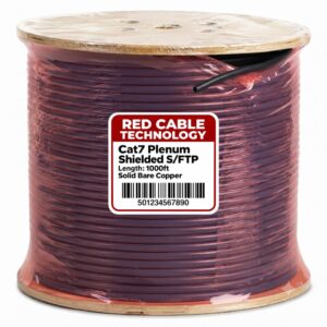 Cat7 Plenum Shielded SFTP Solid Bare Copper - 850MHz Black
