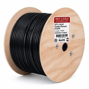 ETL Listed Cat6a FUTP CMP Plenum Solid Bare Copper - 750 MHz Black