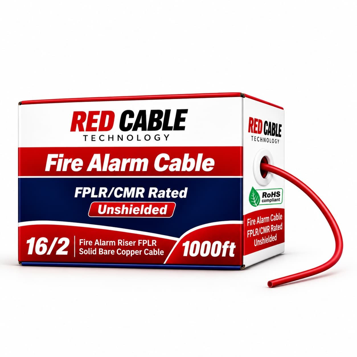 162 FPLR Fire Alarm Riser Cable Solid Bare Copper 1000ft Red