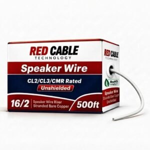 162 Speaker Wire CL2CL3 Riser Stranded Bare Copper – 500ft White