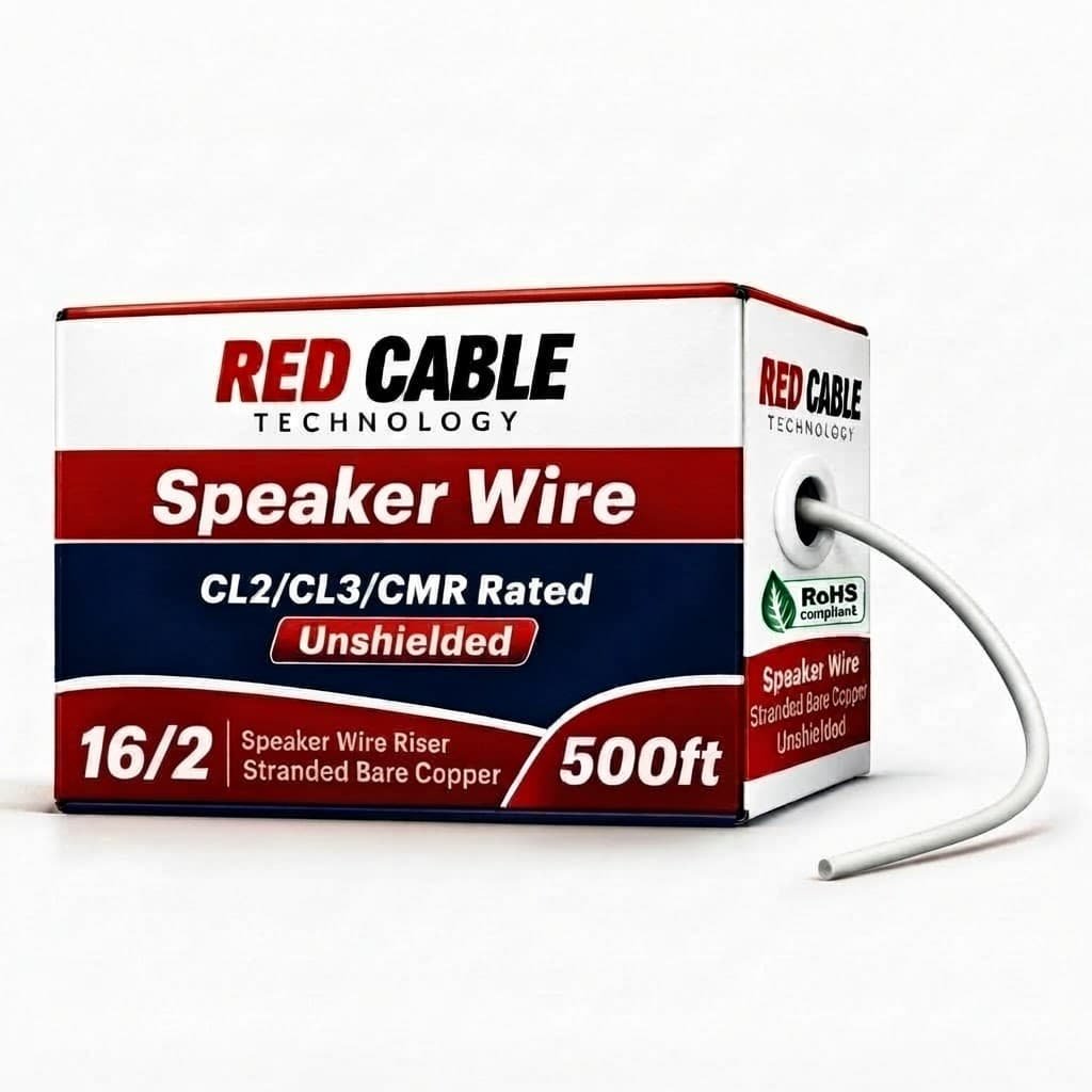 162 Speaker Wire CL2CL3 Riser Stranded Bare Copper – 500ft White