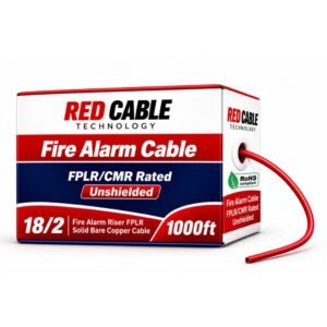 182 FPLR Fire Alarm Riser Cable Solid Bare Copper 1000ft Red Color