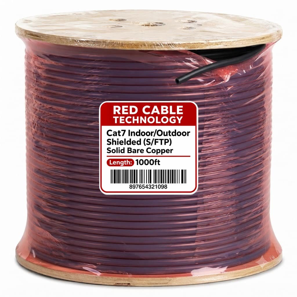 Cat7 IndoorOutdoor Shielded (SFTP) Solid Bare Copper - 850MHz Black