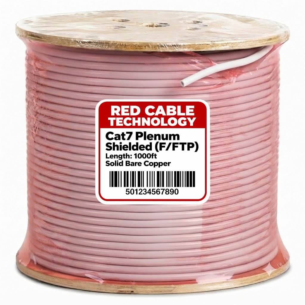 Cat7 Plenum Shielded (FFTP) Solid Bare Copper - 850MHz White