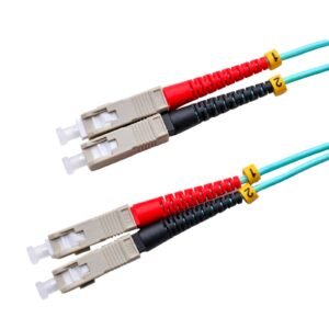 Patchcord SC/UPC - SC/UPC 50/125 Multimode OM3 Duplex Zip 2.0mm OFNR Aqua
