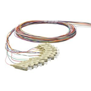 Pigtail SC/UPC 12 colors OM3 0.9mm OFNR 3M, tight buffer