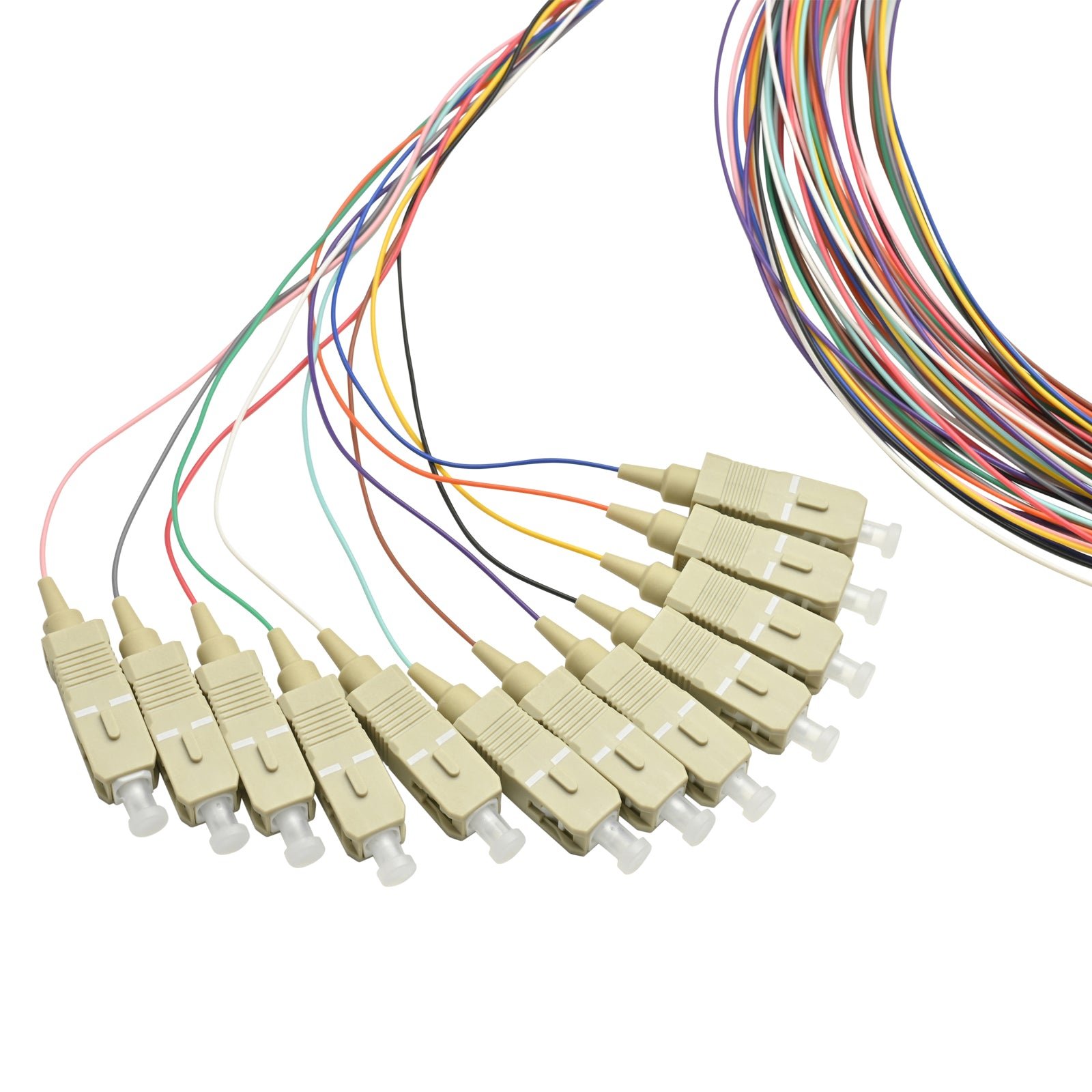 Pigtail SC/UPC 12 colors OM3 0.9mm OFNR 3M, tight buffer - Image 2